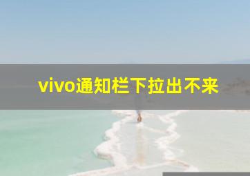 vivo通知栏下拉出不来