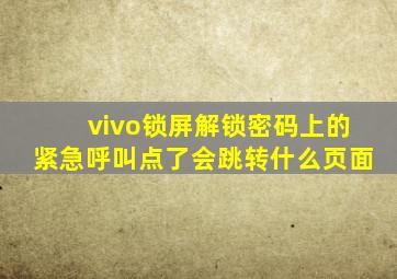 vivo锁屏解锁密码上的紧急呼叫点了会跳转什么页面