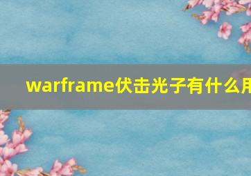 warframe伏击光子有什么用