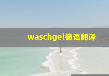 waschgel德语翻译