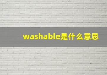 washable是什么意思