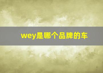 wey是哪个品牌的车