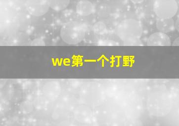 we第一个打野