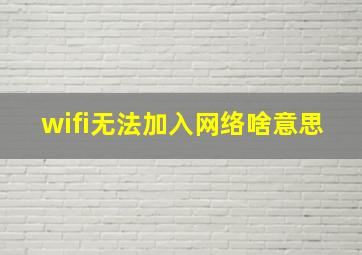 wifi无法加入网络啥意思