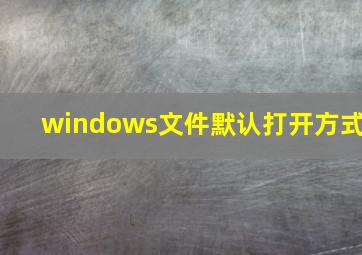 windows文件默认打开方式