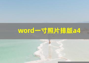 word一寸照片排版a4