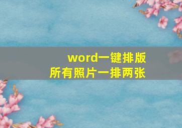 word一键排版所有照片一排两张