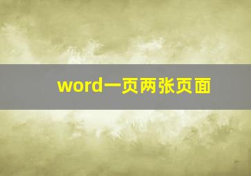 word一页两张页面