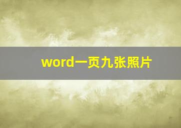 word一页九张照片