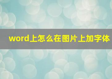 word上怎么在图片上加字体