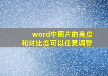 word中图片的亮度和对比度可以任意调整