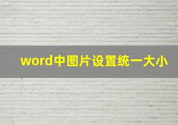 word中图片设置统一大小