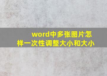 word中多张图片怎样一次性调整大小和大小