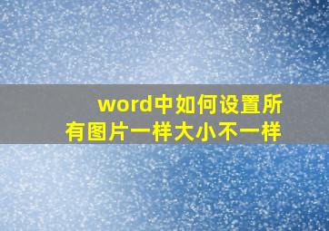 word中如何设置所有图片一样大小不一样