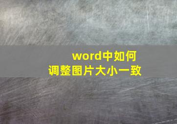 word中如何调整图片大小一致