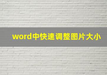 word中快速调整图片大小