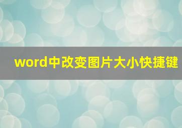 word中改变图片大小快捷键