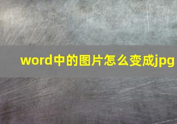 word中的图片怎么变成jpg