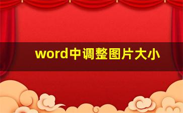 word中调整图片大小