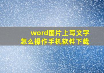 word图片上写文字怎么操作手机软件下载