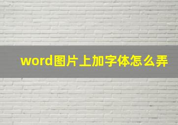 word图片上加字体怎么弄