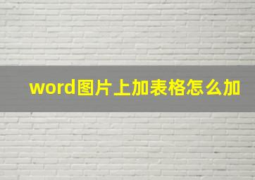 word图片上加表格怎么加