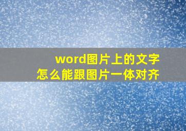 word图片上的文字怎么能跟图片一体对齐