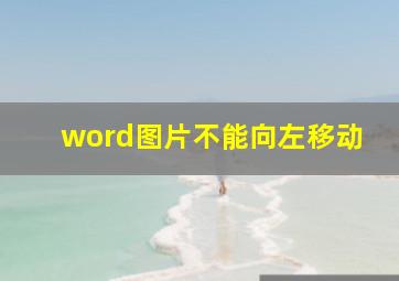 word图片不能向左移动