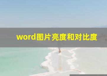 word图片亮度和对比度