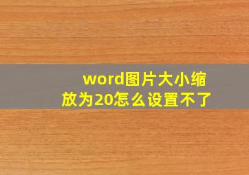 word图片大小缩放为20怎么设置不了