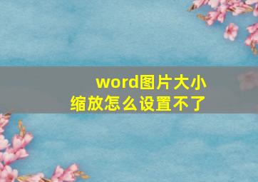 word图片大小缩放怎么设置不了