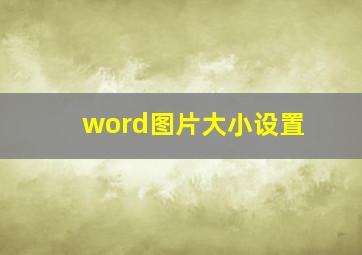 word图片大小设置