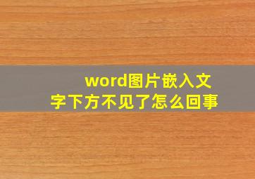 word图片嵌入文字下方不见了怎么回事