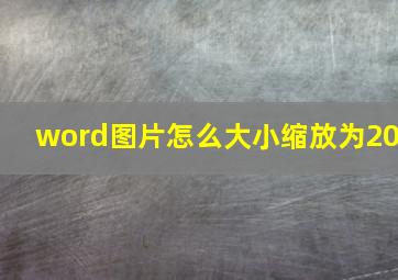 word图片怎么大小缩放为20