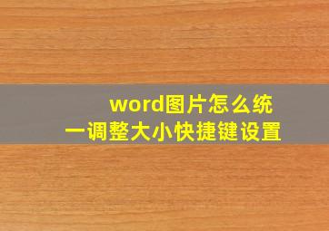 word图片怎么统一调整大小快捷键设置