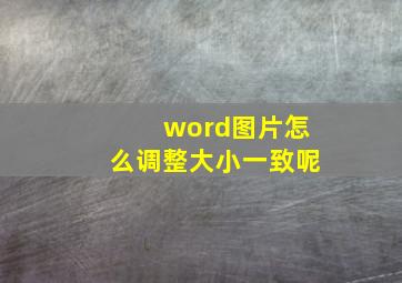 word图片怎么调整大小一致呢