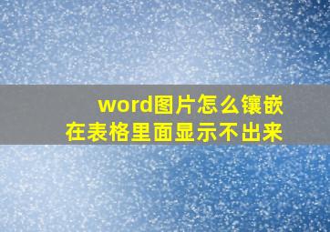 word图片怎么镶嵌在表格里面显示不出来