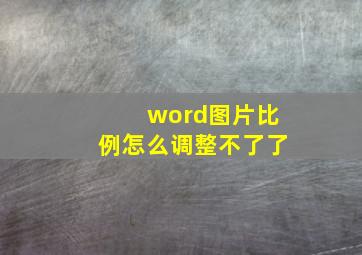 word图片比例怎么调整不了了