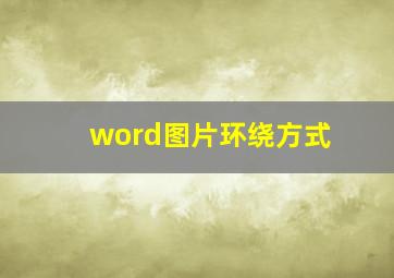 word图片环绕方式