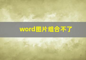 word图片组合不了