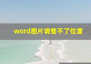 word图片调整不了位置