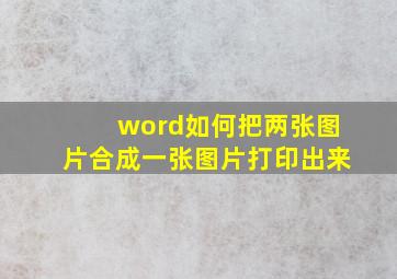 word如何把两张图片合成一张图片打印出来