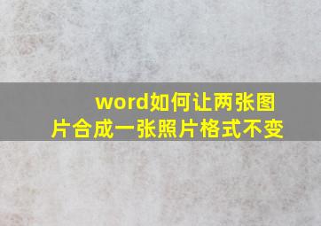 word如何让两张图片合成一张照片格式不变