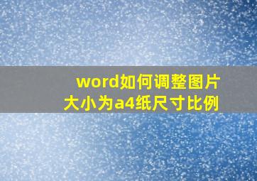 word如何调整图片大小为a4纸尺寸比例