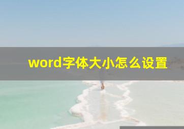 word字体大小怎么设置