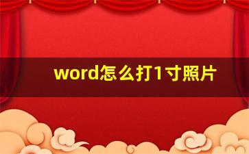 word怎么打1寸照片