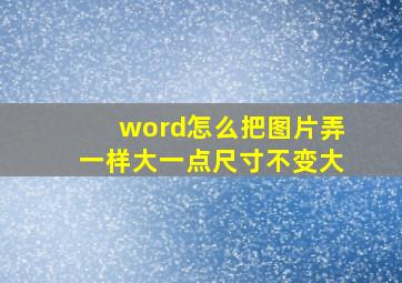 word怎么把图片弄一样大一点尺寸不变大