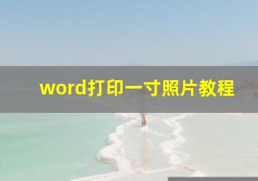 word打印一寸照片教程