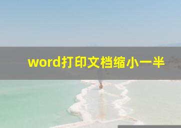 word打印文档缩小一半