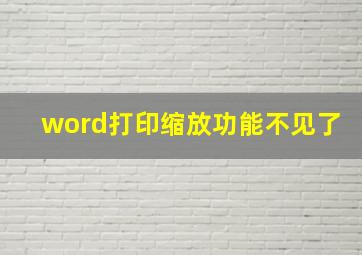 word打印缩放功能不见了